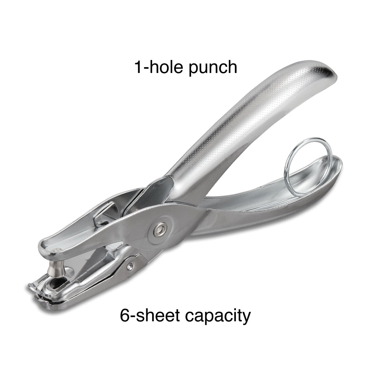 1-Hole Punch, 6 Sheet Capacity, Silver