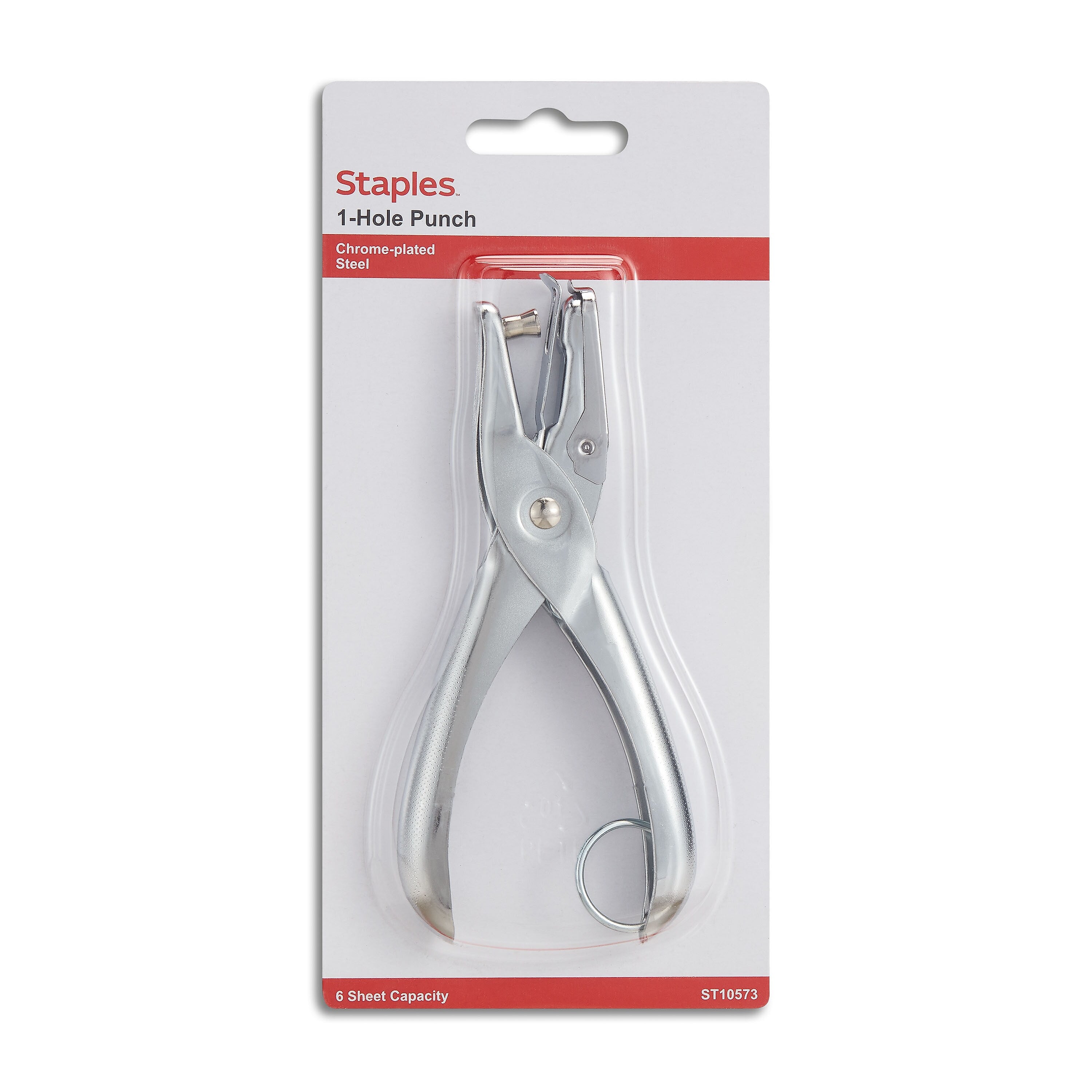 1-Hole Punch, 6 Sheet Capacity, Silver