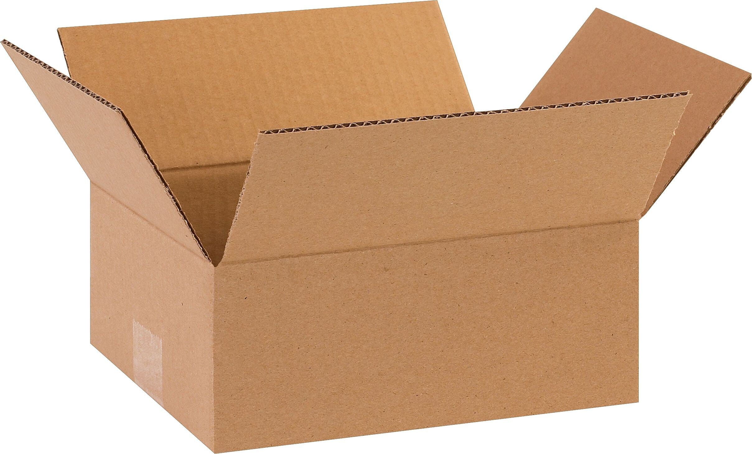 10" x 8" x 4" Shipping Boxes, 32 ECT, Brown, 25/Bundle