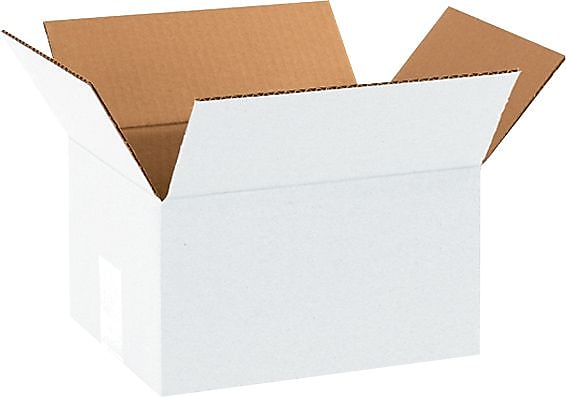 10" x 8" x 6" Shipping Boxes, 32 ECT, White, 25/Bundle