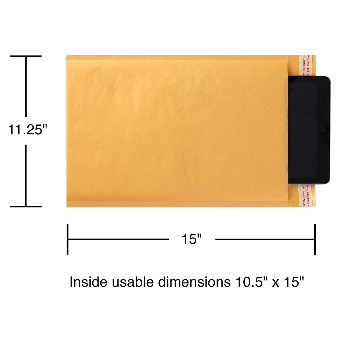 11.25" x 15" Self-Sealing Bubble Mailer, #5, 25/Carton