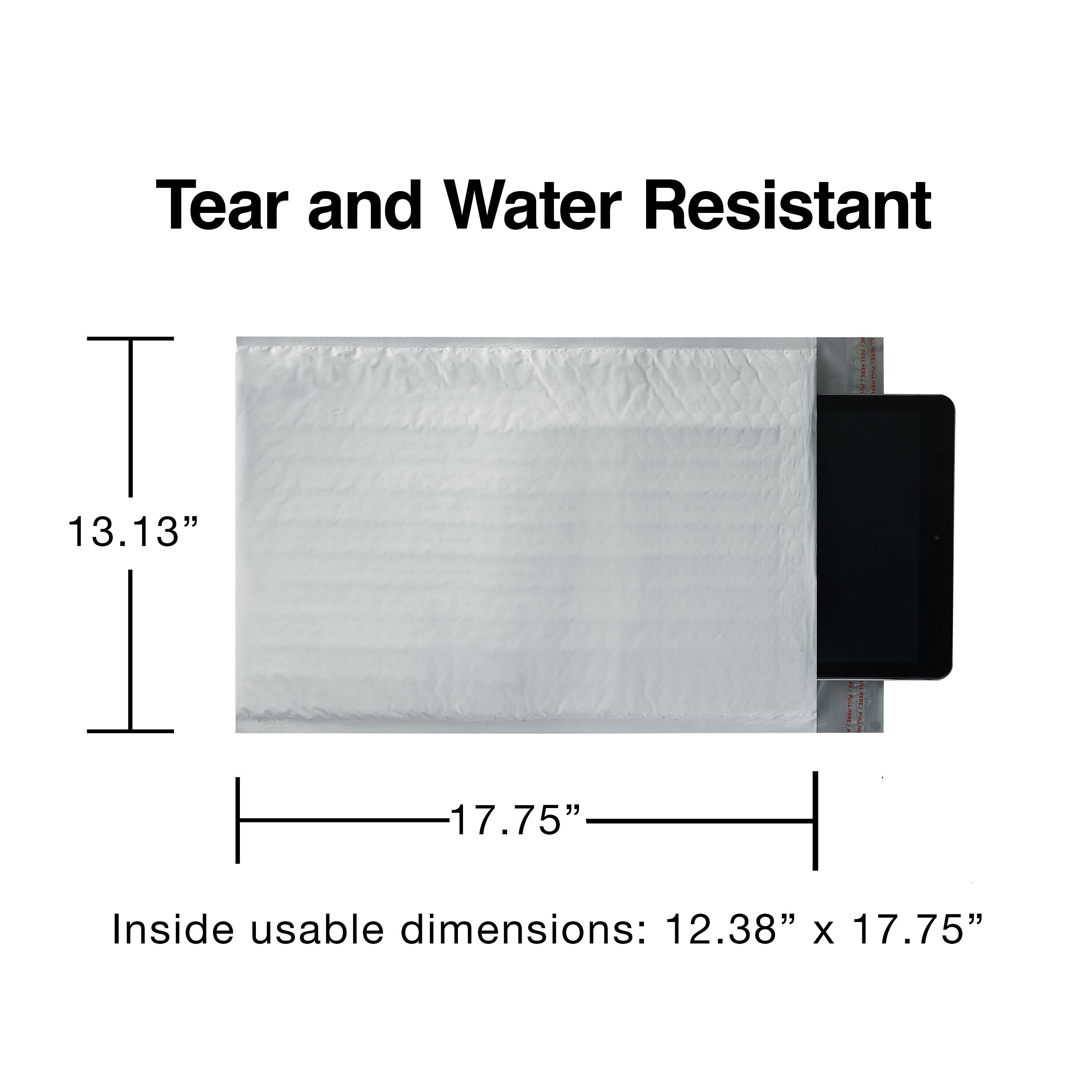 13.13" x 17.75" Self-Sealing Bubble Mailer, #6, 25/Carton