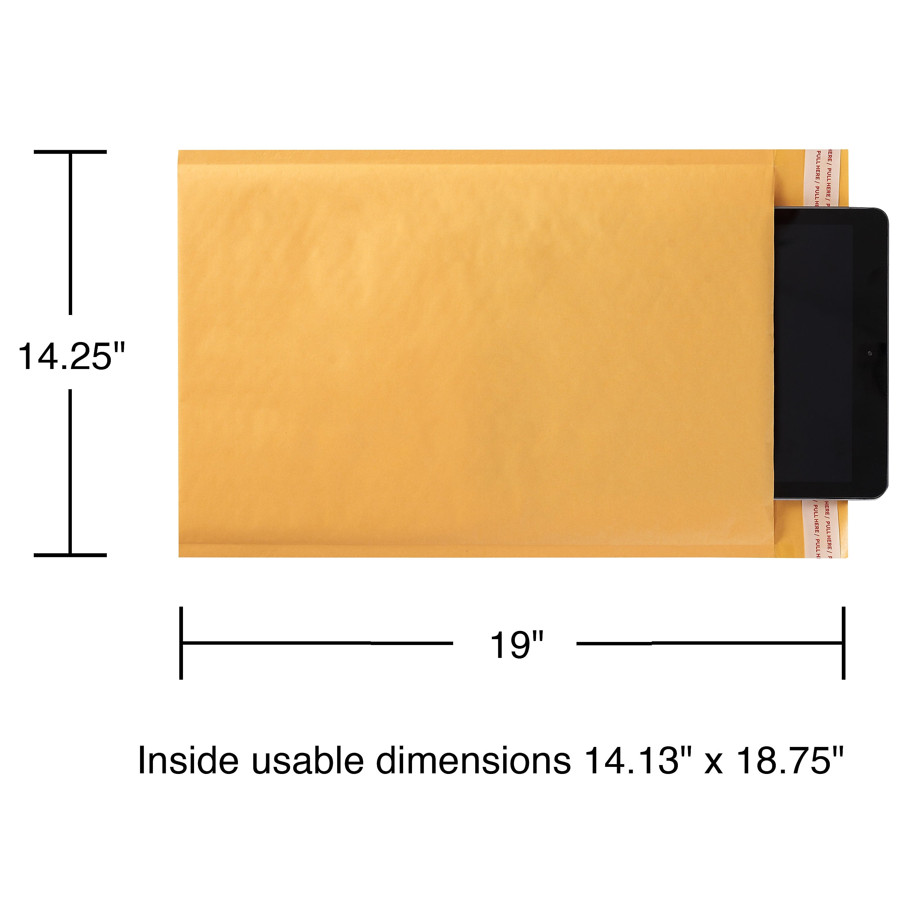 14.25"W x 19"L Peel & Seal Bubble Mailer, #7, 12/Pack