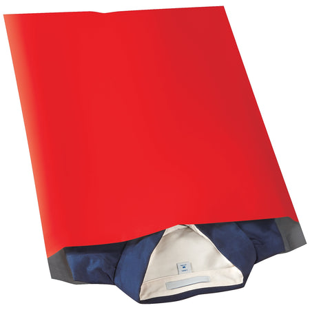 14.5"W x 19"L Peel & Seal Colored Poly Mailer, Red, 100/Carton