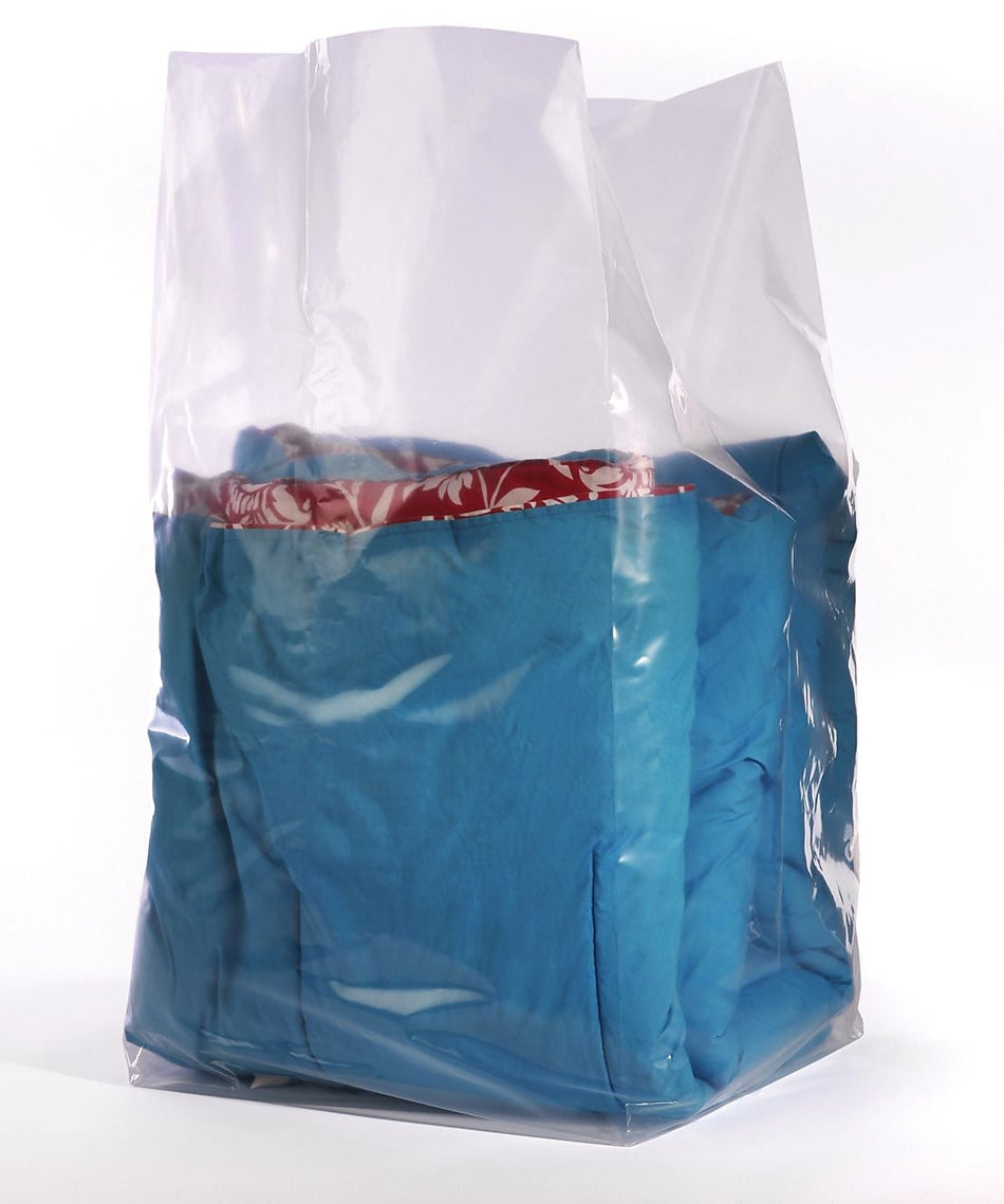 16" x 36" Gusseted Poly Bags, Bags on a Roll, 1.5 Mil, Clear, 250/Roll