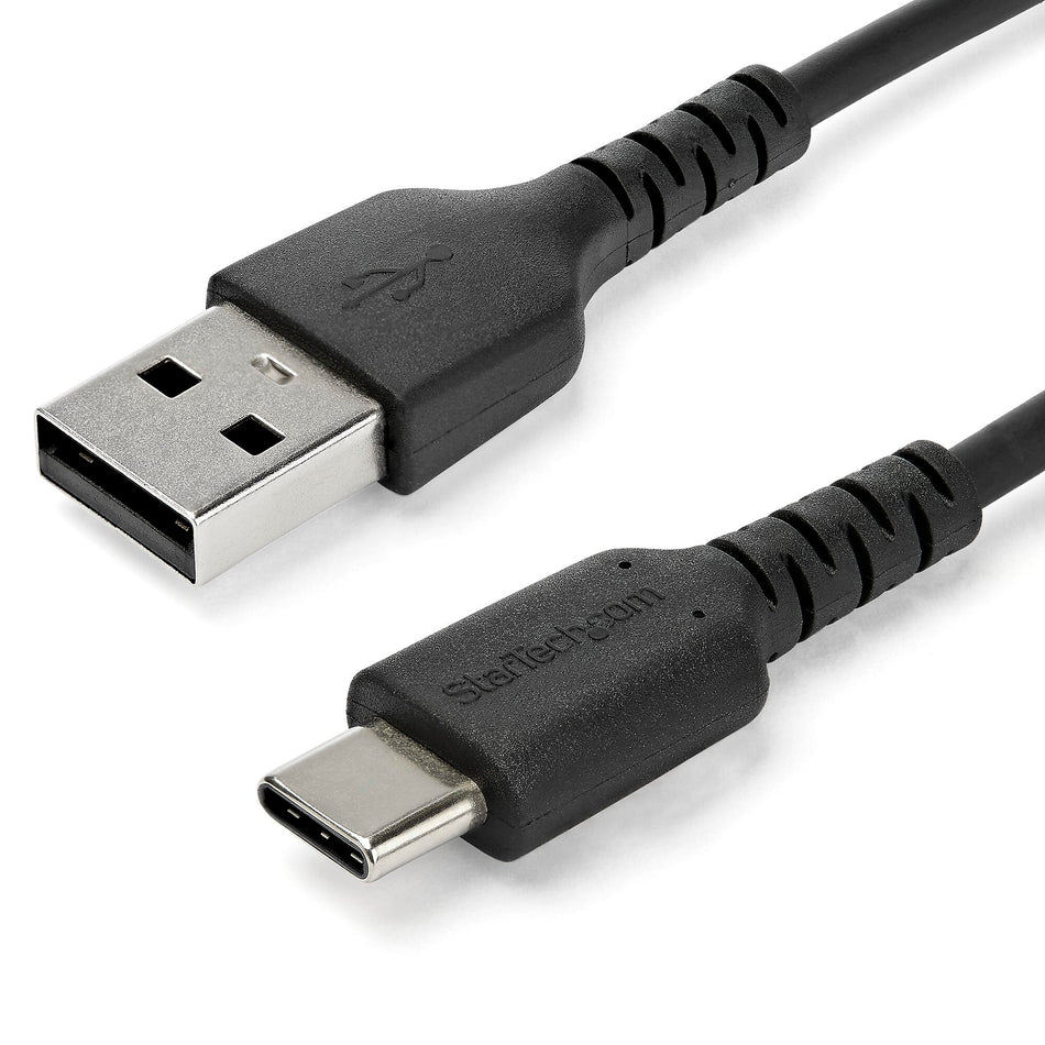 1m USB A to USB C Charging Cable - Durable Fast Charge & Sync USB 2.0 to USB Type C Data Cord - Aramid Fiber M/M 3A Black