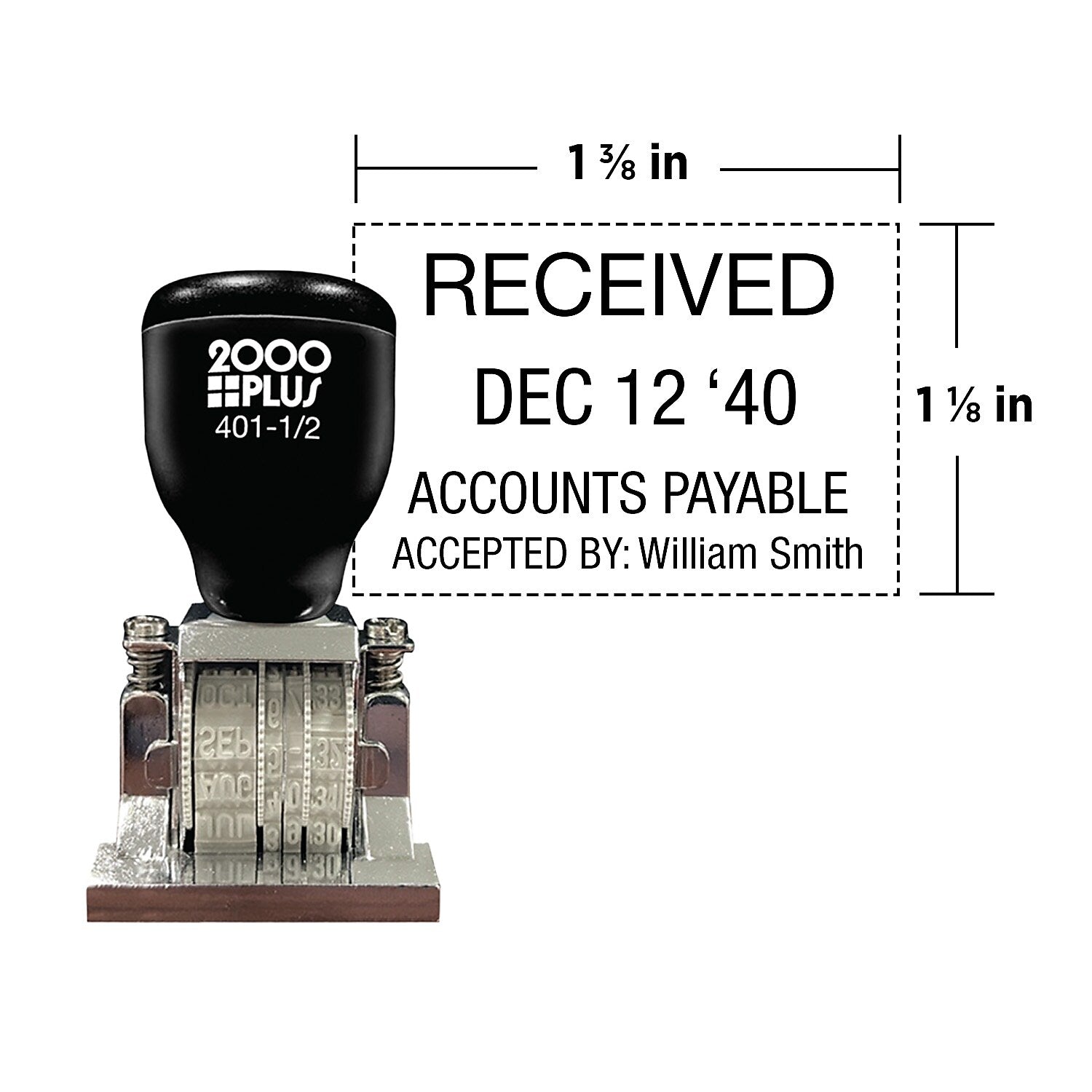 2000 Plus Classic Bank Teller Date Stamp 401-1/2 Date Stamp, 1 1/8