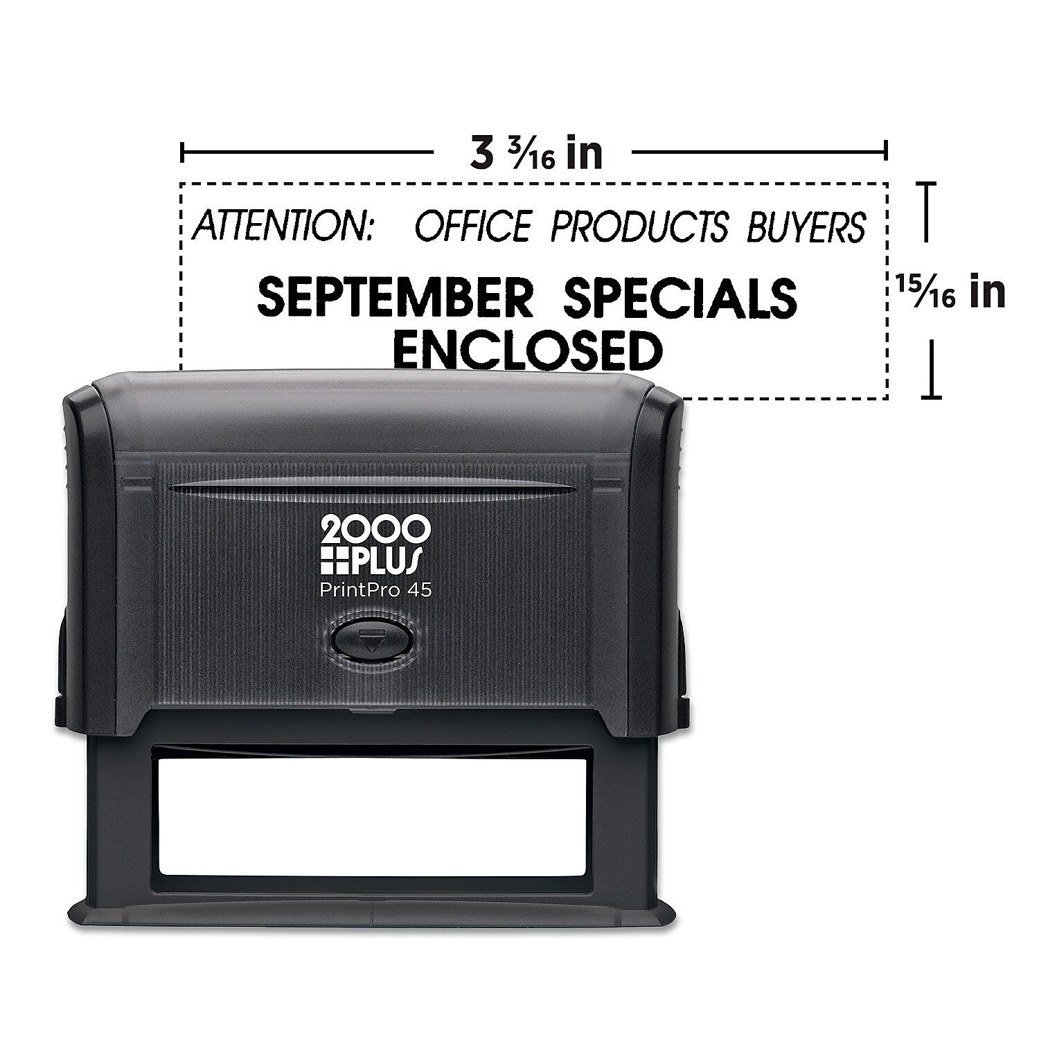2000 Plus PrintPro 45, Rectangle Self-Inking Stamp, 15/16