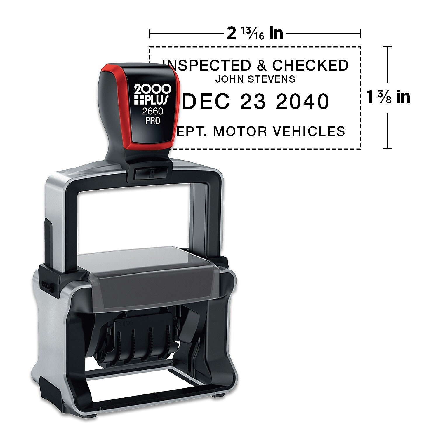 2000 Plus PrintPro Heavy Duty 2660D Date Stamp, 1-3/8