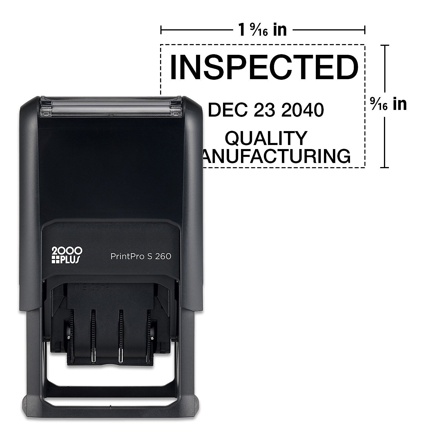 2000 Plus PrintPro Self Inking 260D Economy Plastic Dater, 15/16