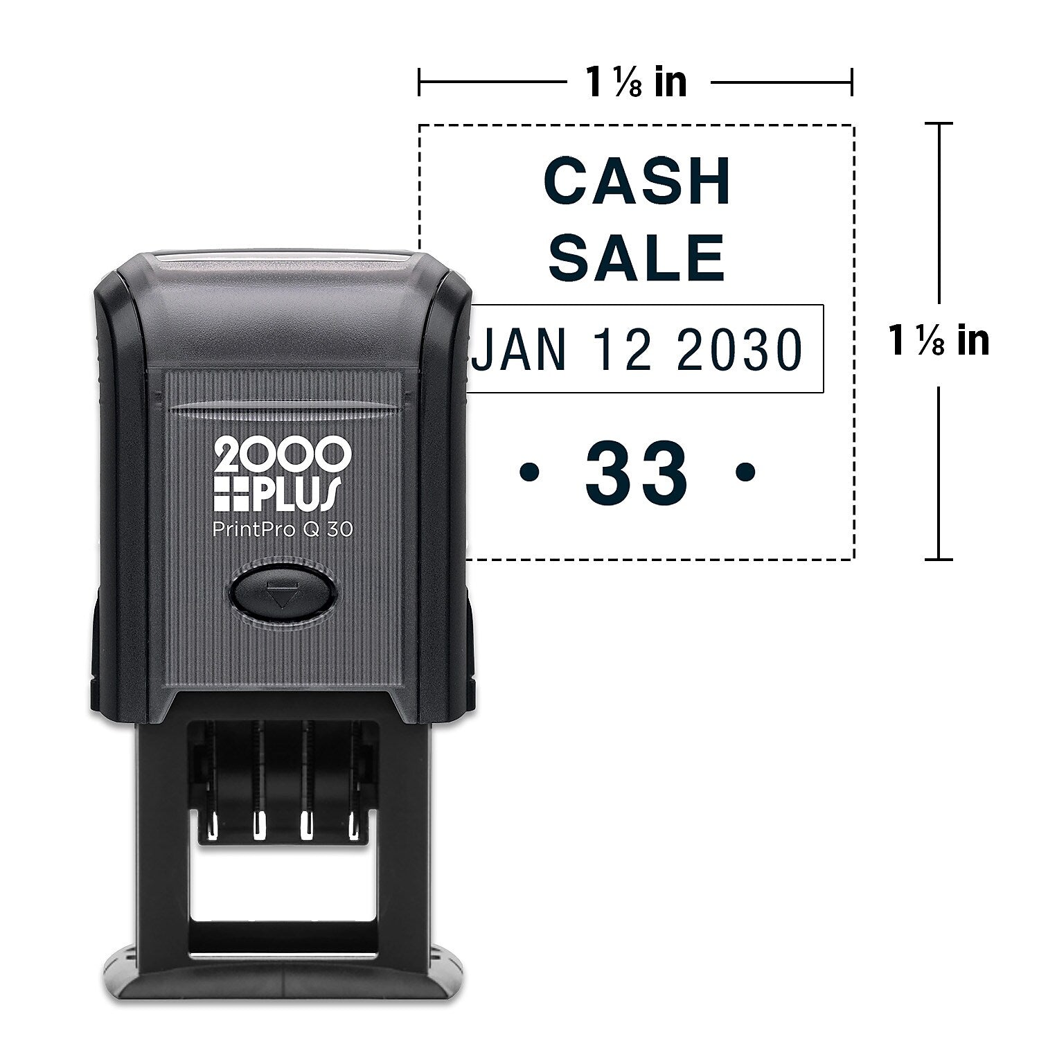 2000 Plus® PrintPro™ Self Inking Economy Square Dater Q30D, 1 1/8