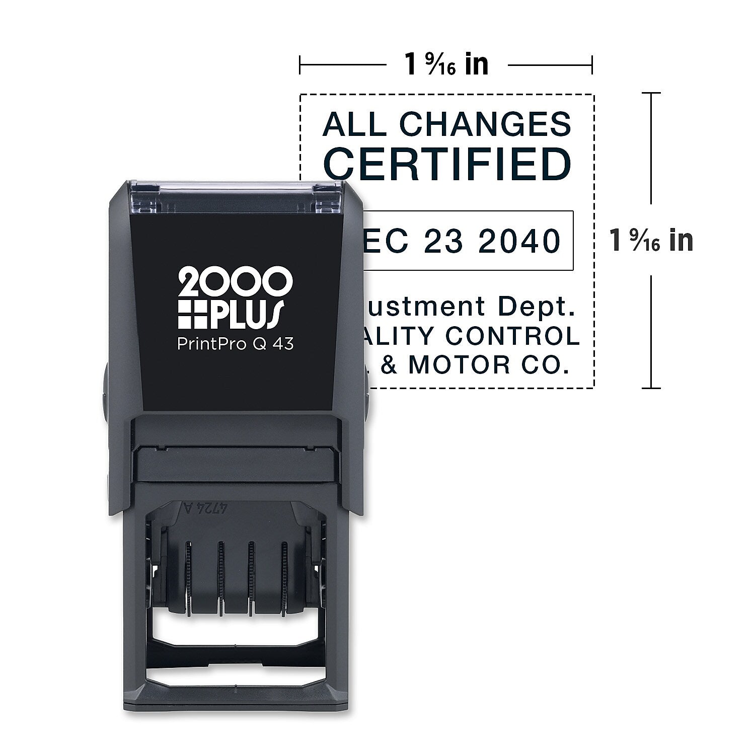 2000 Plus PrintPro Self-Inking Economy Square Dater Q43D, 1 9/16