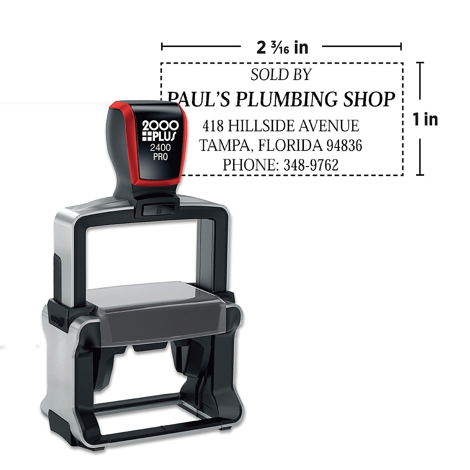 2000 Plus Pro 2400 Heavy Duty Self-Inking Stamp, 1