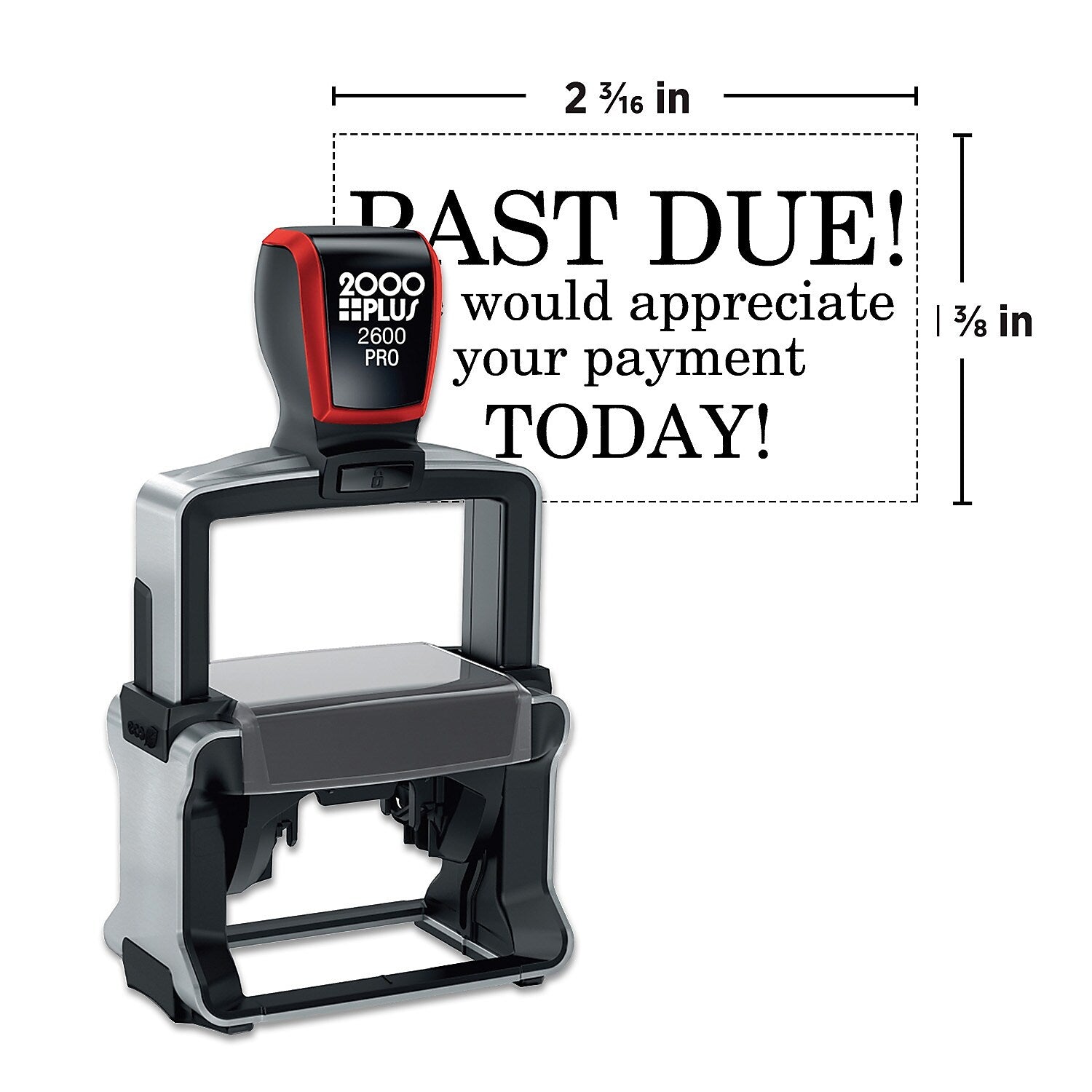 2000 Plus Pro 2600 Heavy Duty Self-Inking Stamp, 1 3/8