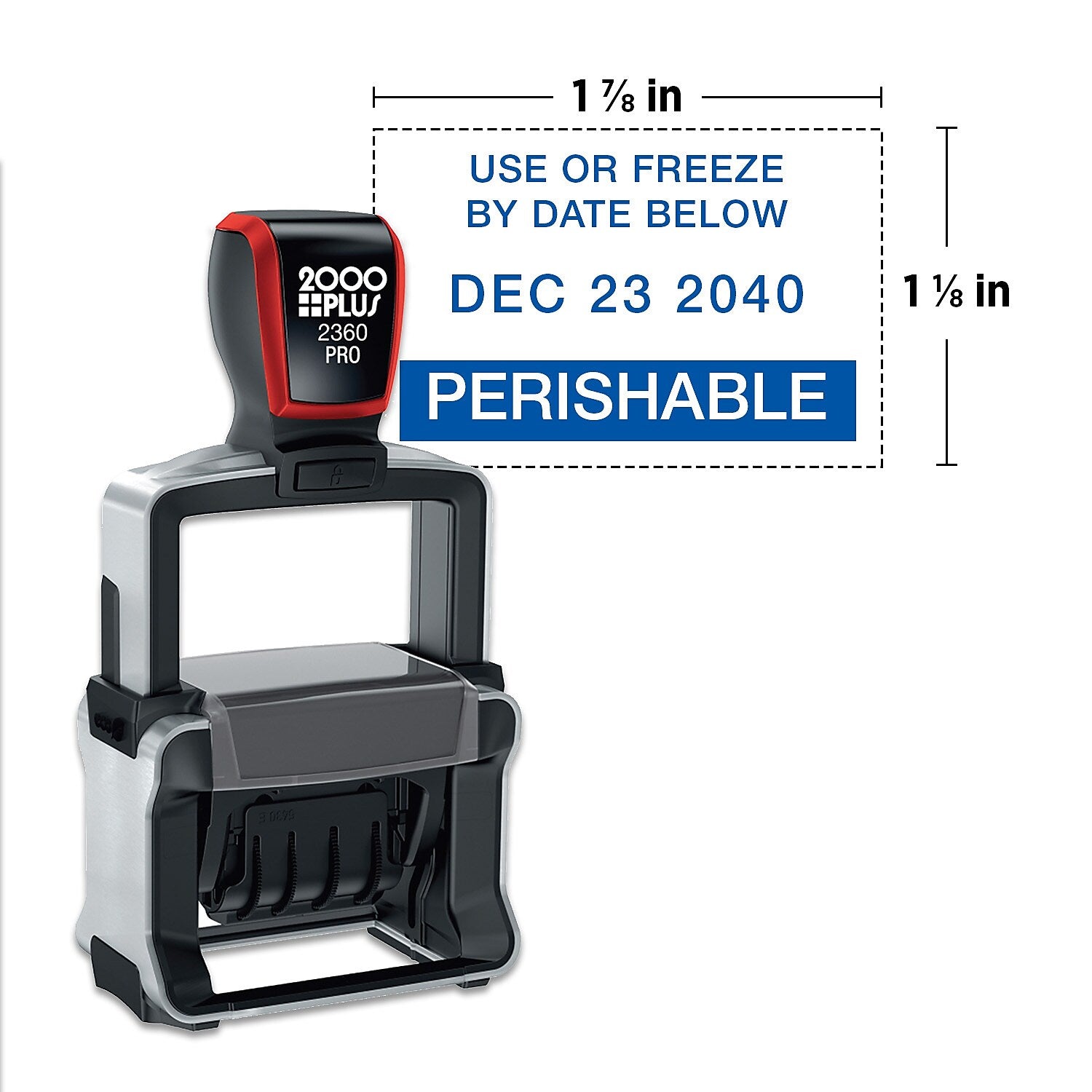2000 Plus®Pro Self-Inking 2360D Heavy Duty Metal Dater, 1 1/8