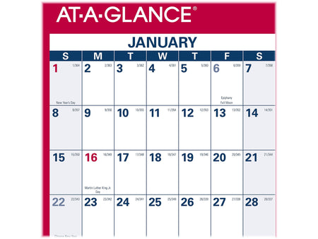 2023 AT-A-GLANCE 36" x 24" Yearly Wet-Erase Wall Calendar, Reversible, Red/Blue