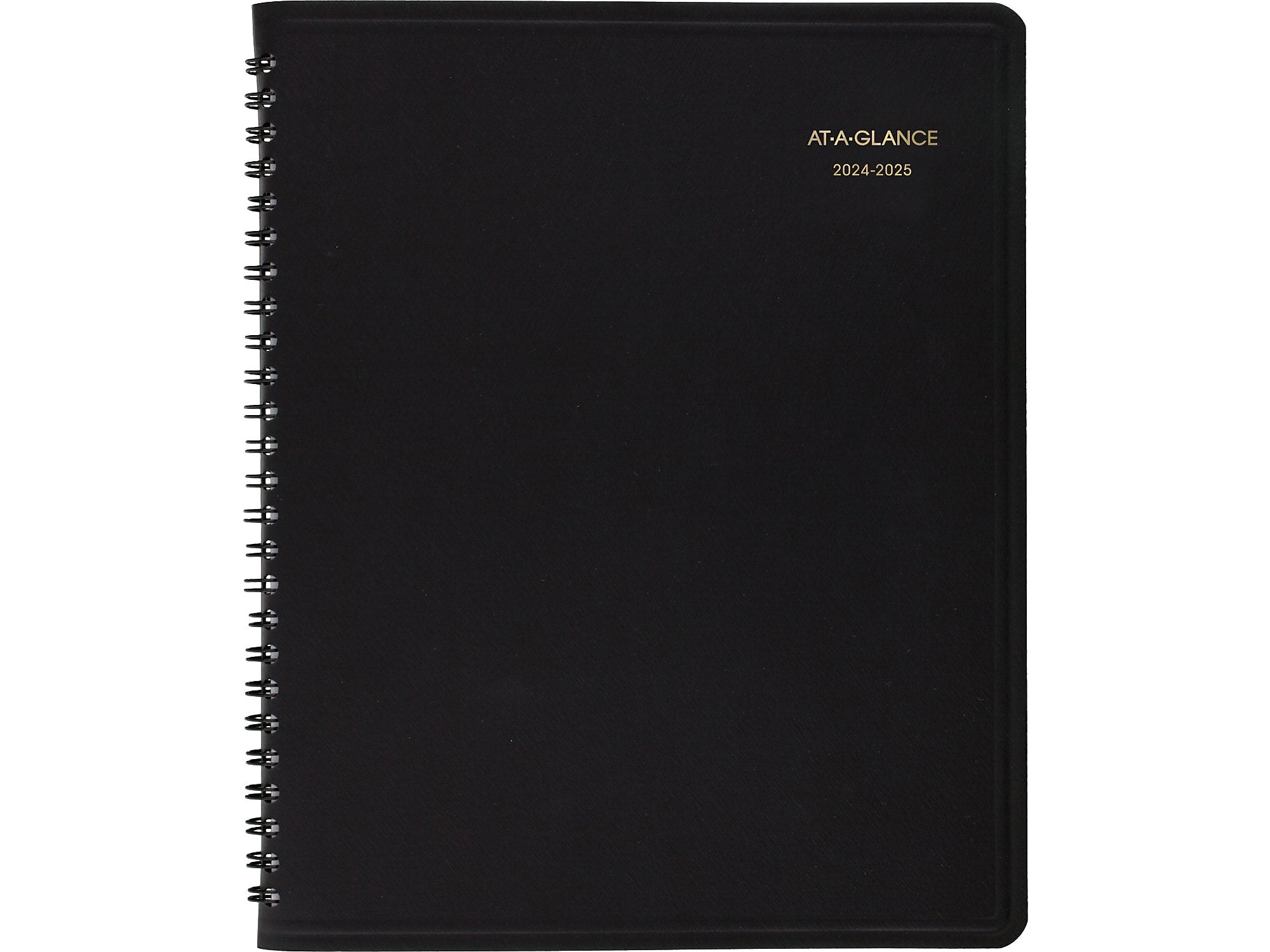 2024-2025 AT-A-GLANCE 7" x 8.75" Academic Monthly Planner, Faux Leather Cover, Black