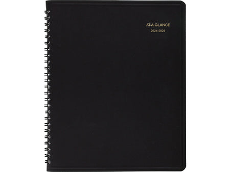 2024-2025 AT-A-GLANCE 7" x 8.75" Academic Monthly Planner, Faux Leather Cover, Black