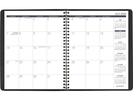 2024-2025 AT-A-GLANCE 7" x 8.75" Academic Monthly Planner, Faux Leather Cover, Black