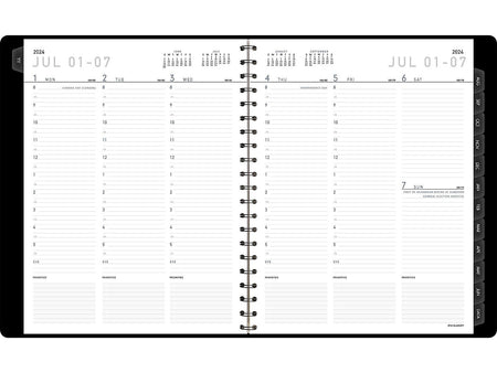 2024-2025 AT-A-GLANCE Contemporary 8.25" x 11" Academic Weekly & Monthly Planner, Faux Leather Cover, Black