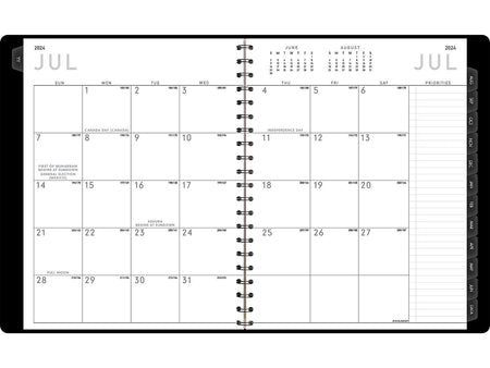 2024-2025 AT-A-GLANCE Contemporary 8.25" x 11" Academic Weekly & Monthly Planner, Faux Leather Cover, Black