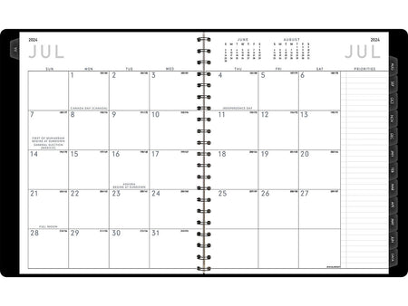 2024-2025 AT-A-GLANCE Contemporary 8.25" x 11" Academic Weekly & Monthly Planner, Faux Leather Cover, Black