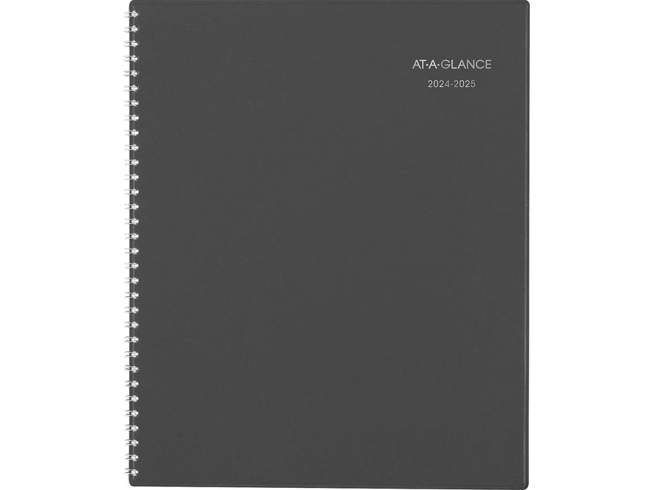 2024-2025 AT-A-GLANCE DayMinder 8.5" x 11" Academic Monthly Planner, Poly Cover, Charcoal