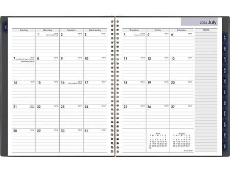 2024-2025 AT-A-GLANCE DayMinder 8.5" x 11" Academic Monthly Planner, Poly Cover, Charcoal