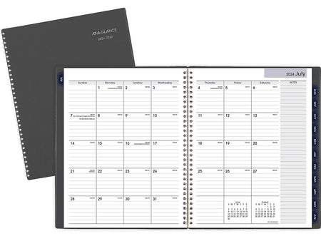 2024-2025 AT-A-GLANCE DayMinder 8.5" x 11" Academic Monthly Planner, Poly Cover, Charcoal