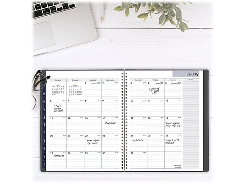 2024-2025 AT-A-GLANCE DayMinder 8.5" x 11" Academic Weekly & Monthly Planner, Poly, Charcoal