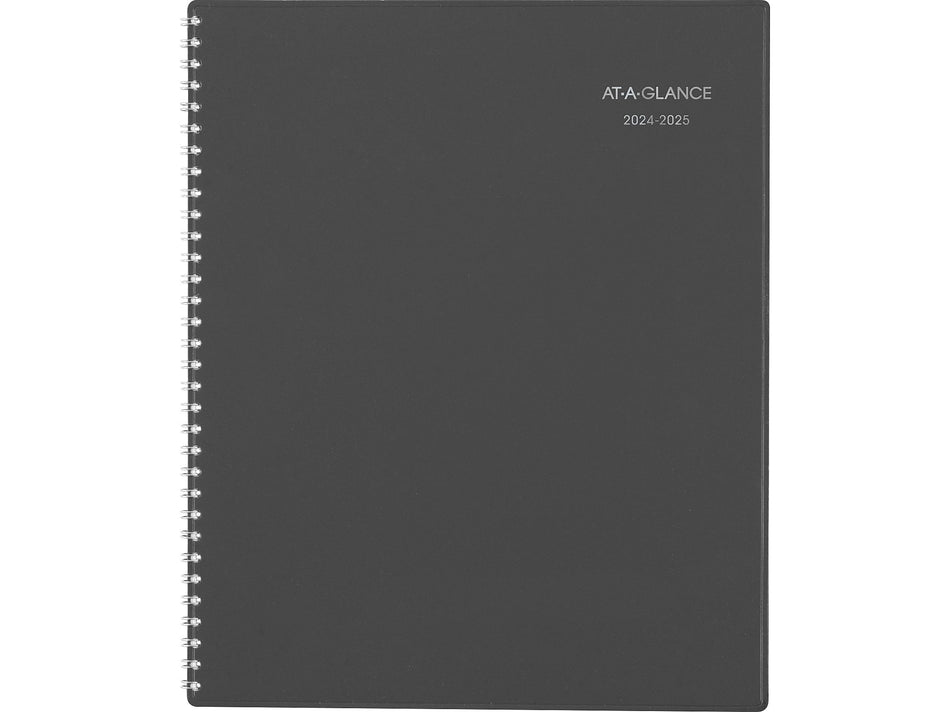 2024-2025 AT-A-GLANCE DayMinder 8.5" x 11" Academic Weekly & Monthly Planner, Poly Cover, Charcoal