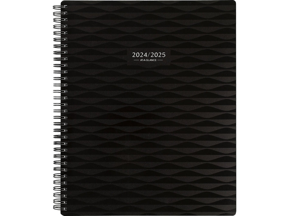 2024-2025 AT-A-GLANCE Elevation 8.5" x 11" Academic Weekly & Monthly Planner, Poly Cover, Black