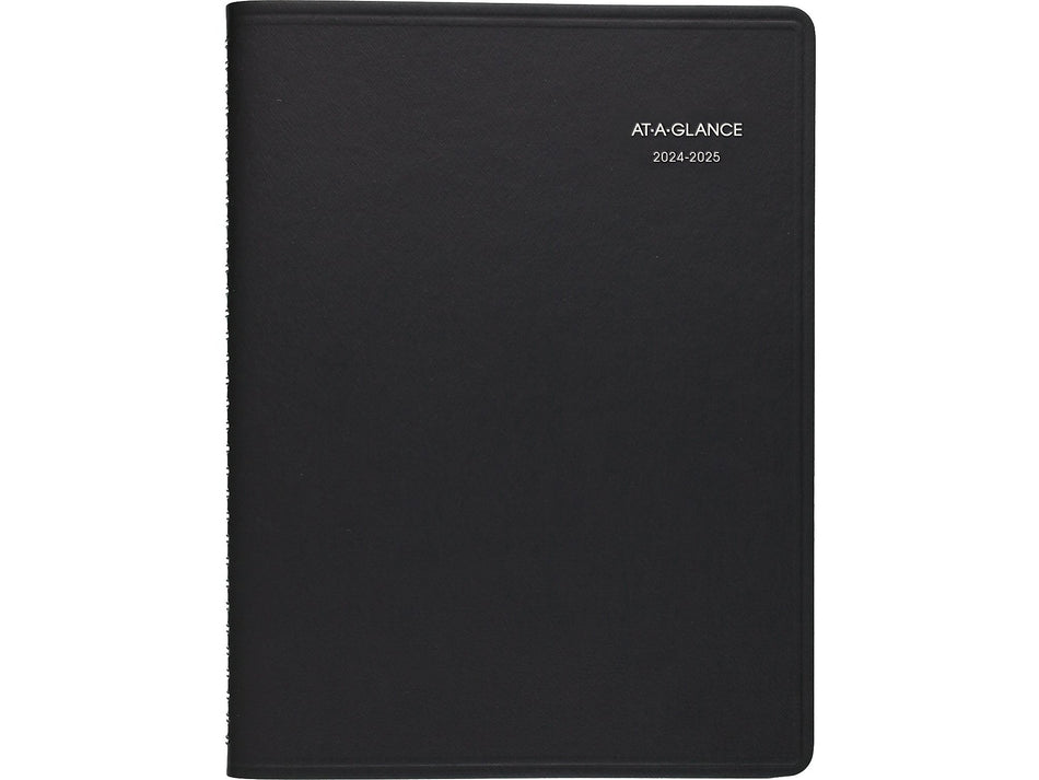 2024-2025 AT-A-GLANCE QuickNotes 8" x 10" Academic Weekly & Monthly Planner, Faux Leather Cover, Black