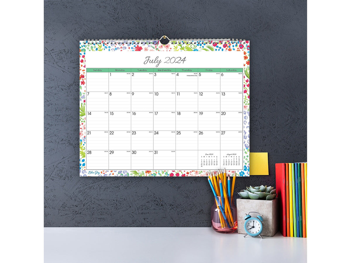 2024-2025 Blue Sky Ditsy Dapple Light 15" x 12" Academic Monthly Wall Calendar