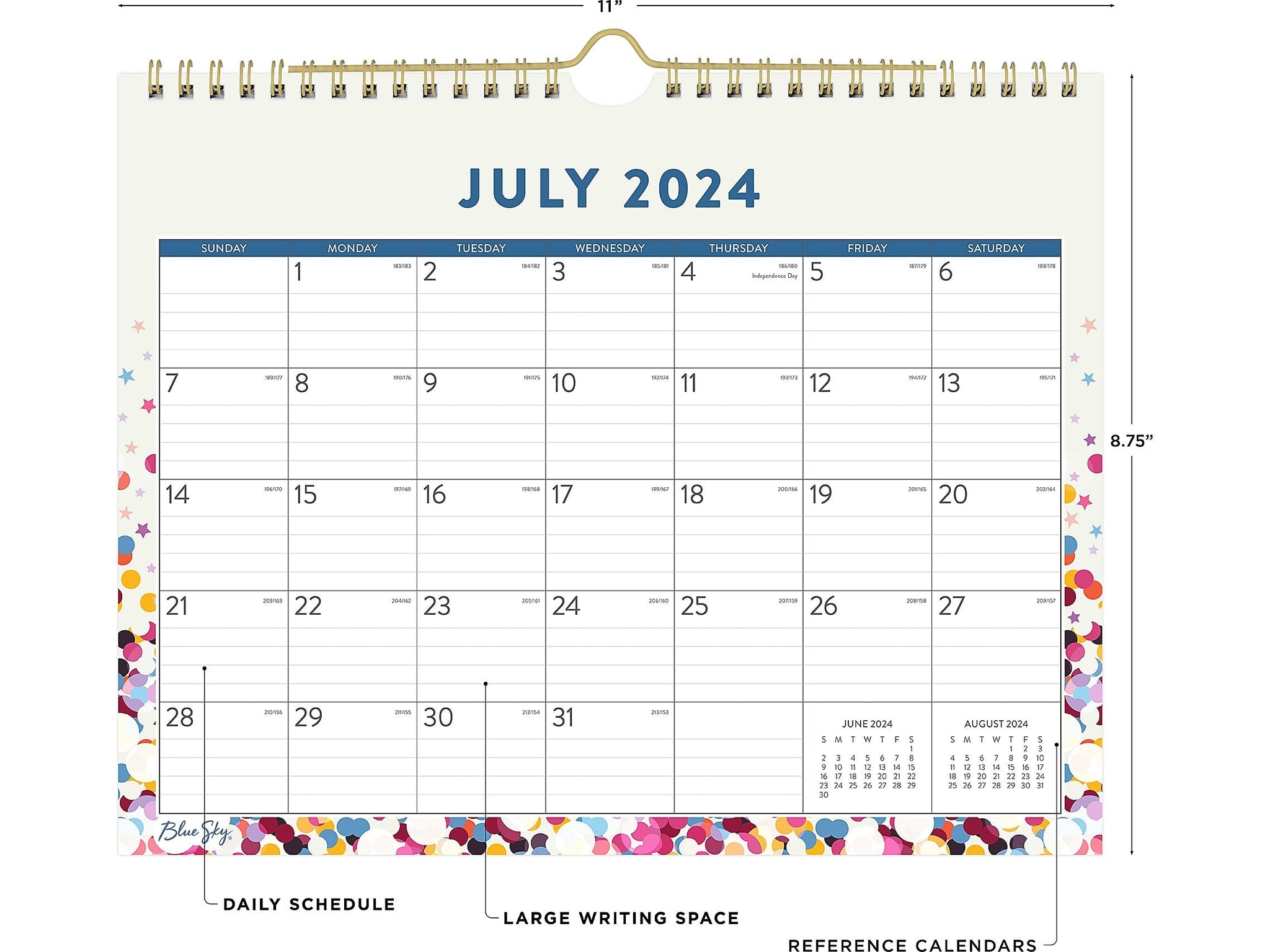 2024-2025 Blue Sky Star Confetti Bright 11