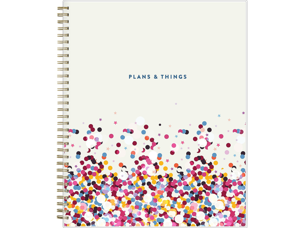 2024-2025 Blue Sky Star Confetti Bright 8.5" x 11" Academic Weekly & Monthly Planner, Plastic Cover, Multicolor