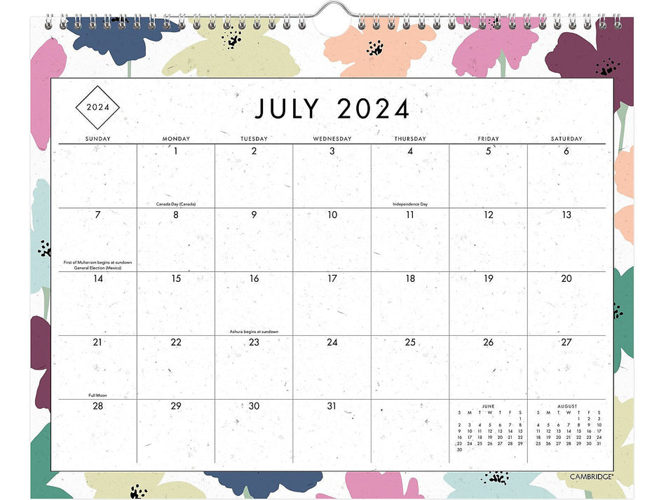 2024-2025 Cambridge GreenPath 15" x 12" Academic Monthly Wall Calendar