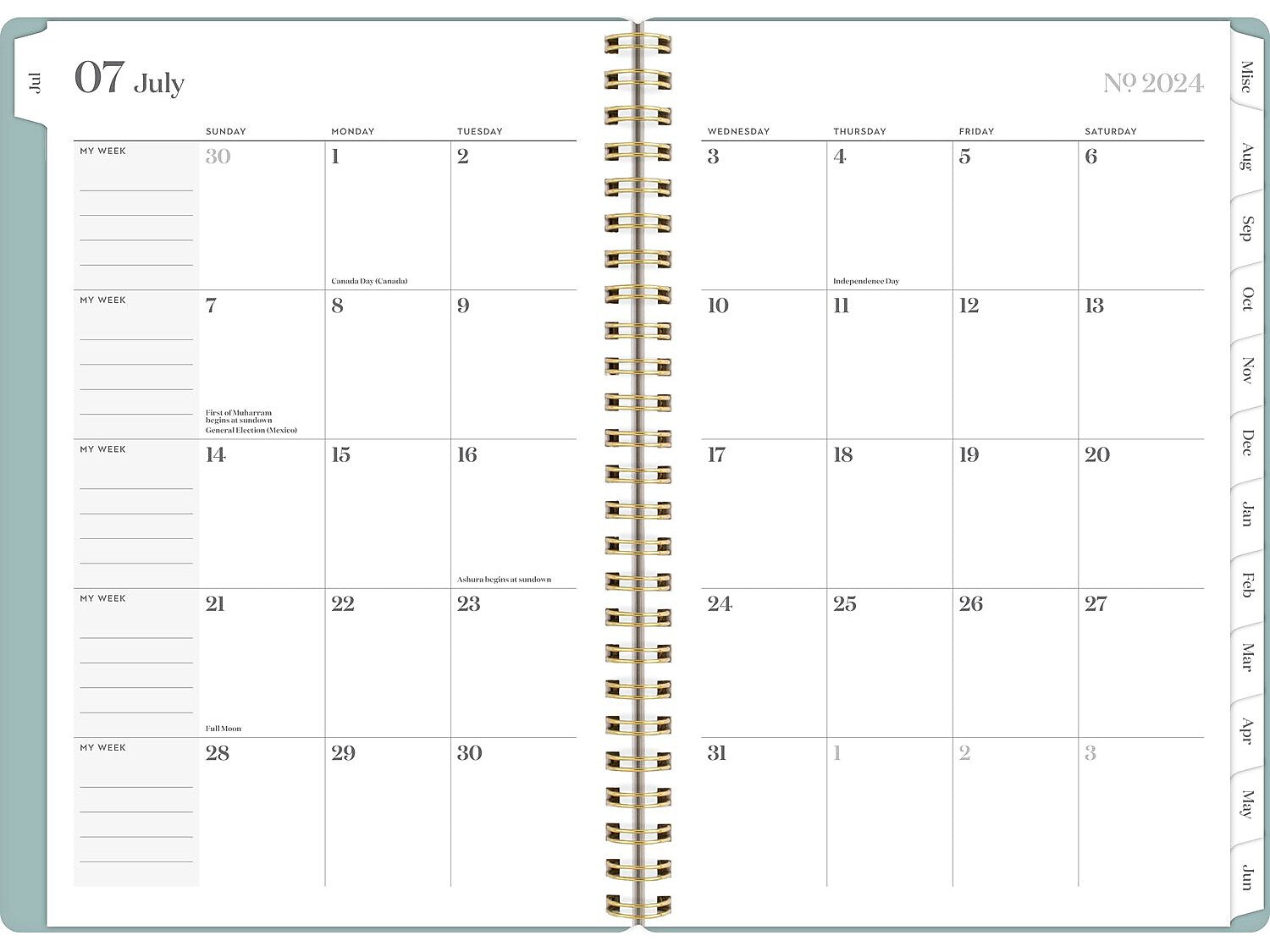 2024-2025 Cambridge WorkStyle Classic 5.5" x 8.5" Academic Weekly & Monthly Planner, Plastic Cover, Mellow Frost