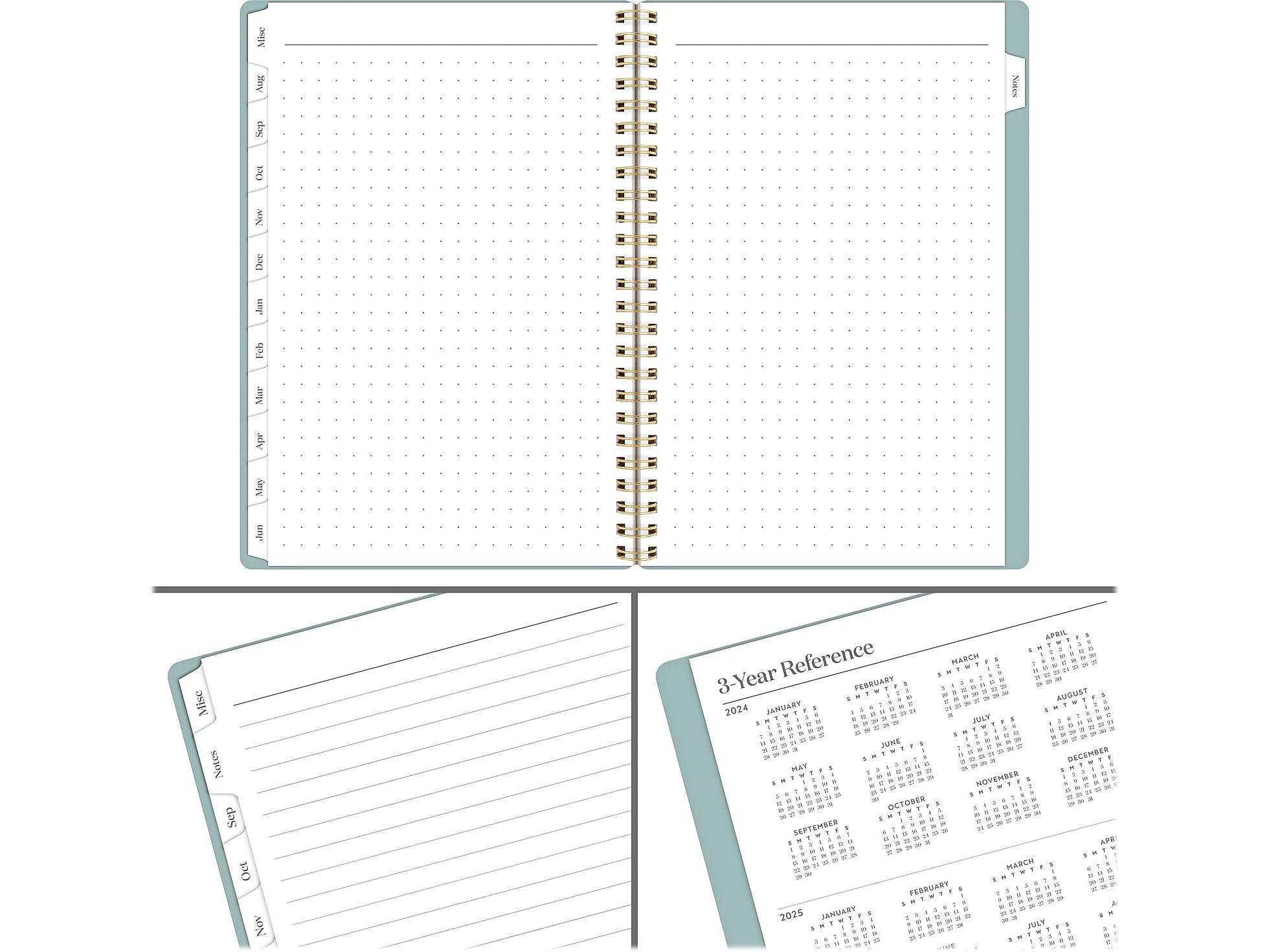 2024-2025 Cambridge WorkStyle Classic 5.5" x 8.5" Academic Weekly & Monthly Planner, Plastic Cover, Mellow Frost