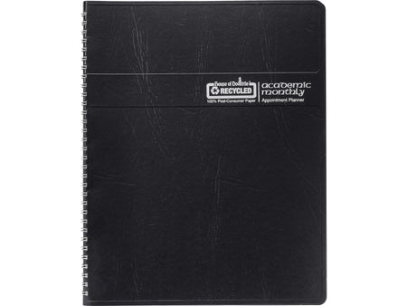 2024-2025 House of Doolittle 8.5" x 11" Academic Monthly Planner, Leatherette Cover, Black