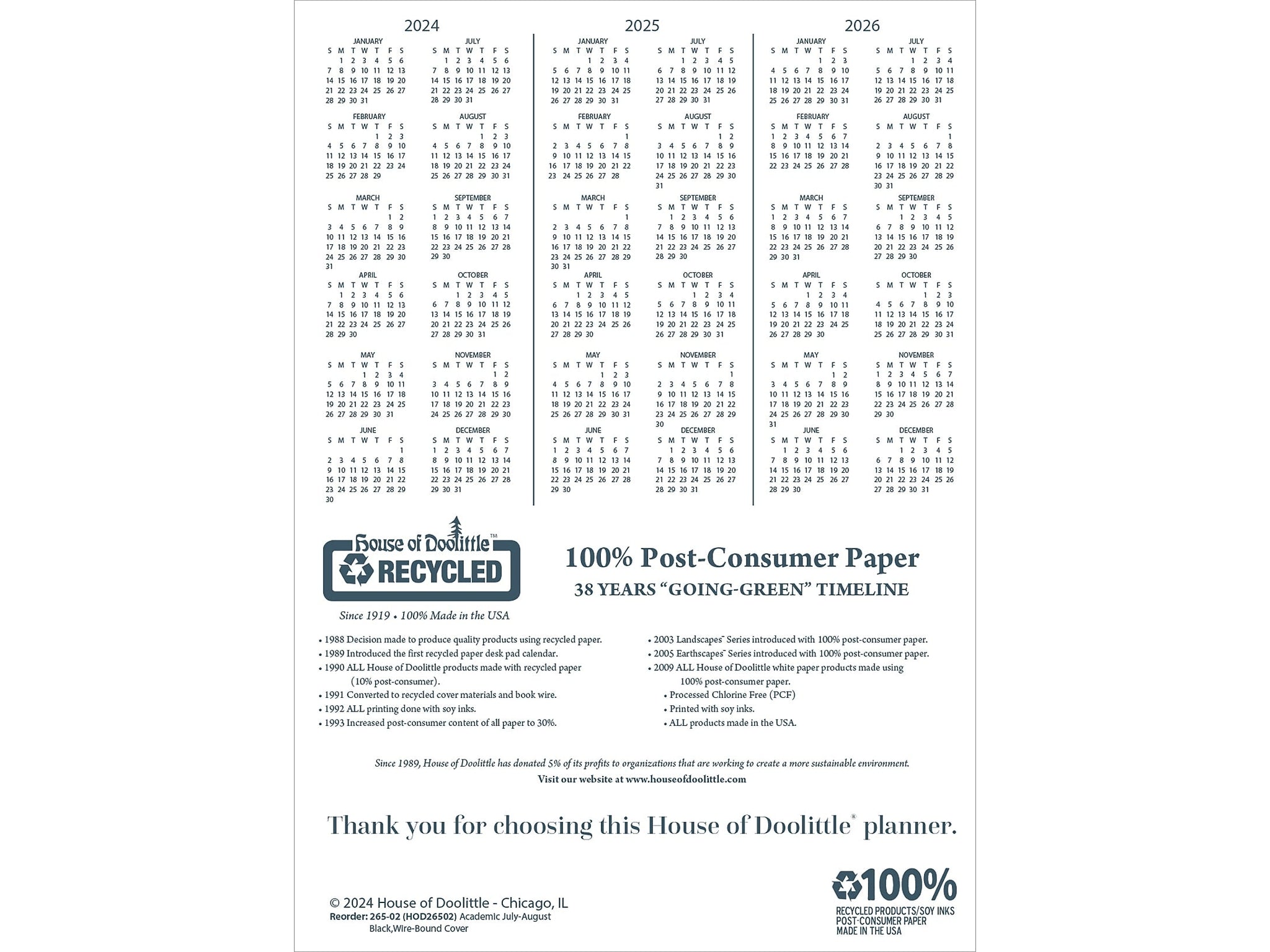 2024-2025 House of Doolittle 8.5
