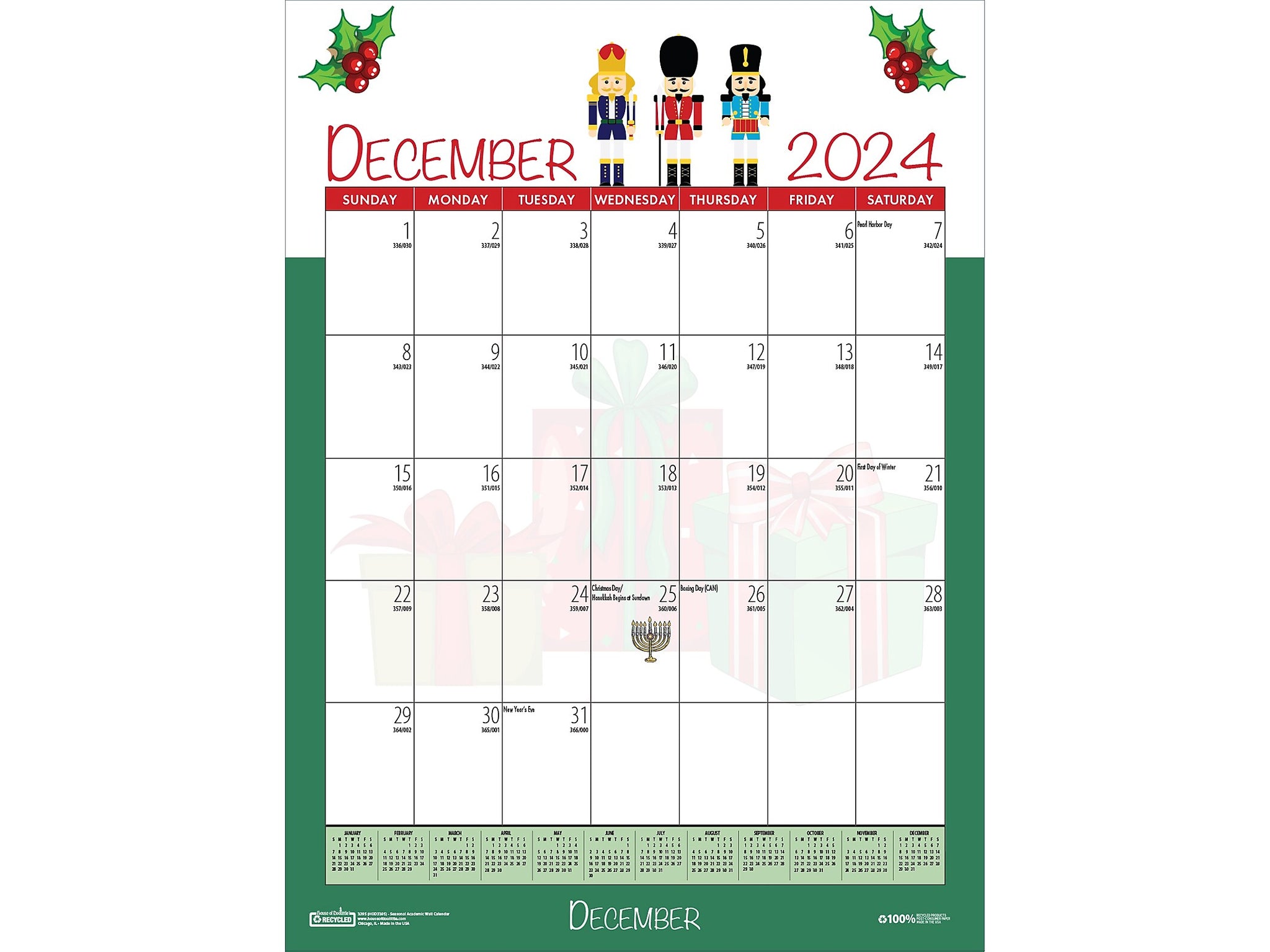 2024-2025 House of Doolittle Seasonal Holiday Depictions 16.5