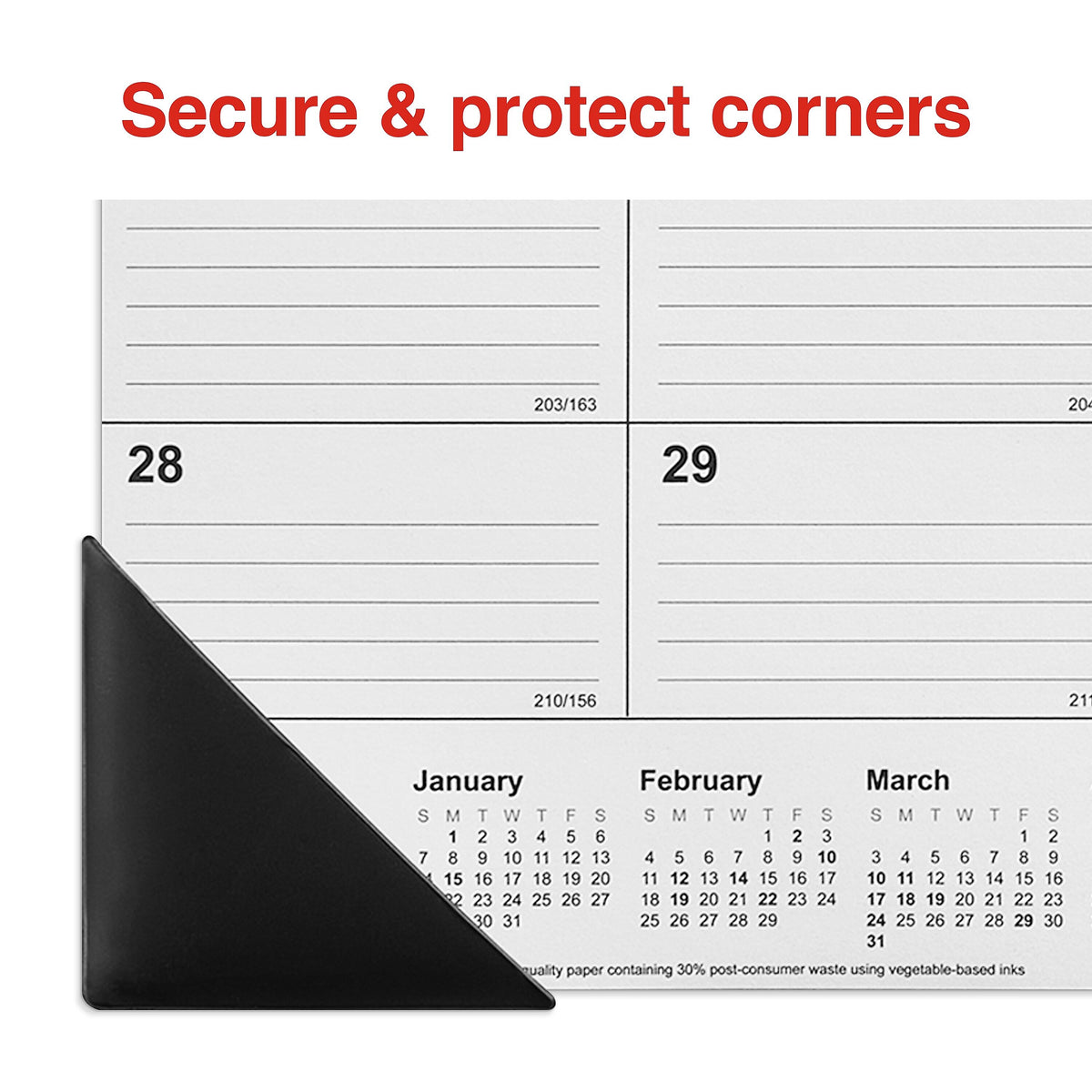 2024-2025 Staples 18" x 11" Academic Monthly Desk Pad Calendar, Black