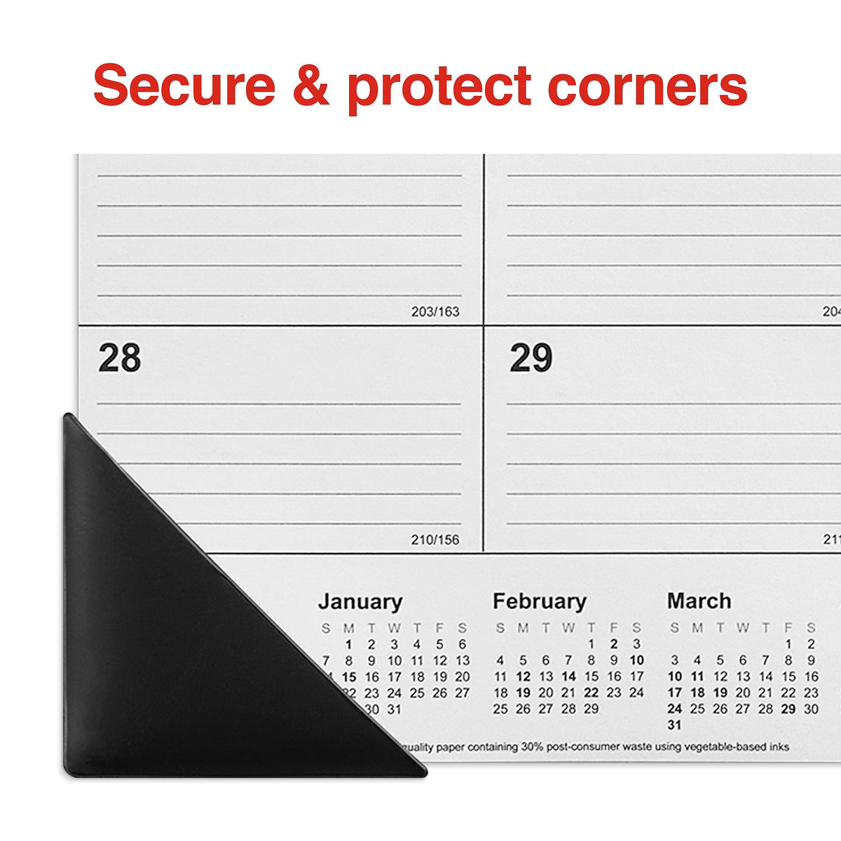 2024-2025 Staples 22" x 17" Academic Monthly Desk Pad Calendar, White/Black