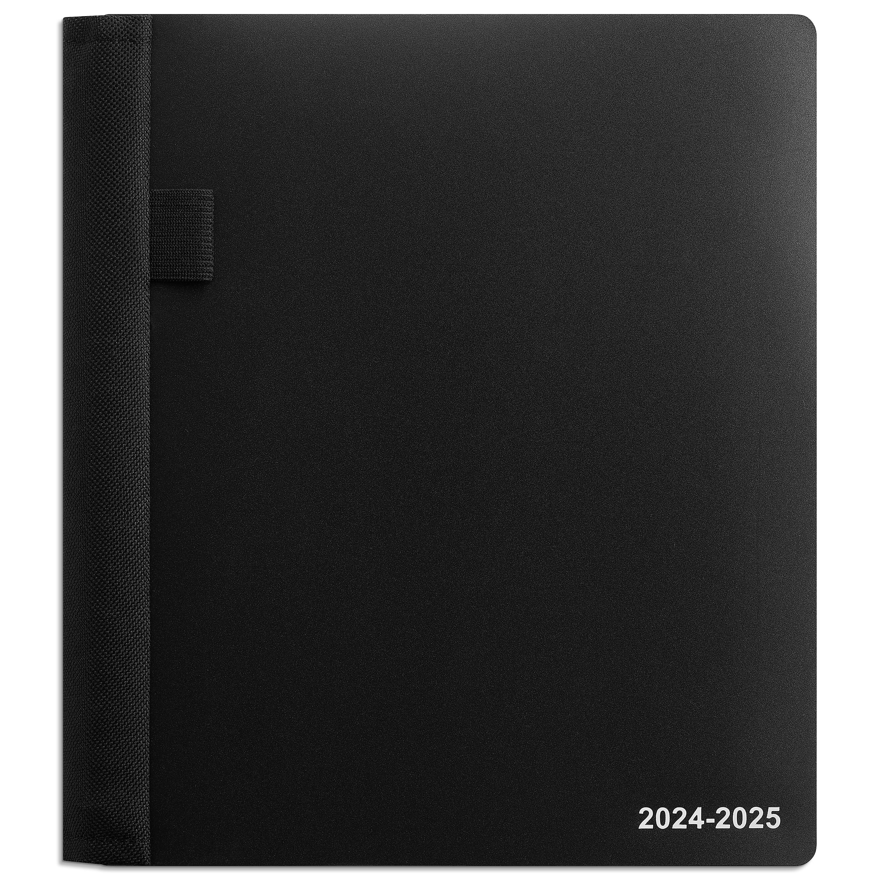 2024-2025 Staples 7" x 9" Academic Weekly & Monthly Appointment Book, Plastic Cover, Black