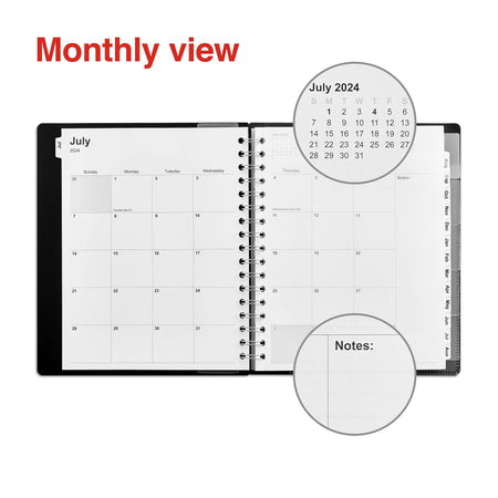 2024-2025 Staples 7" x 9" Academic Weekly & Monthly Appointment Book, Plastic Cover, Black