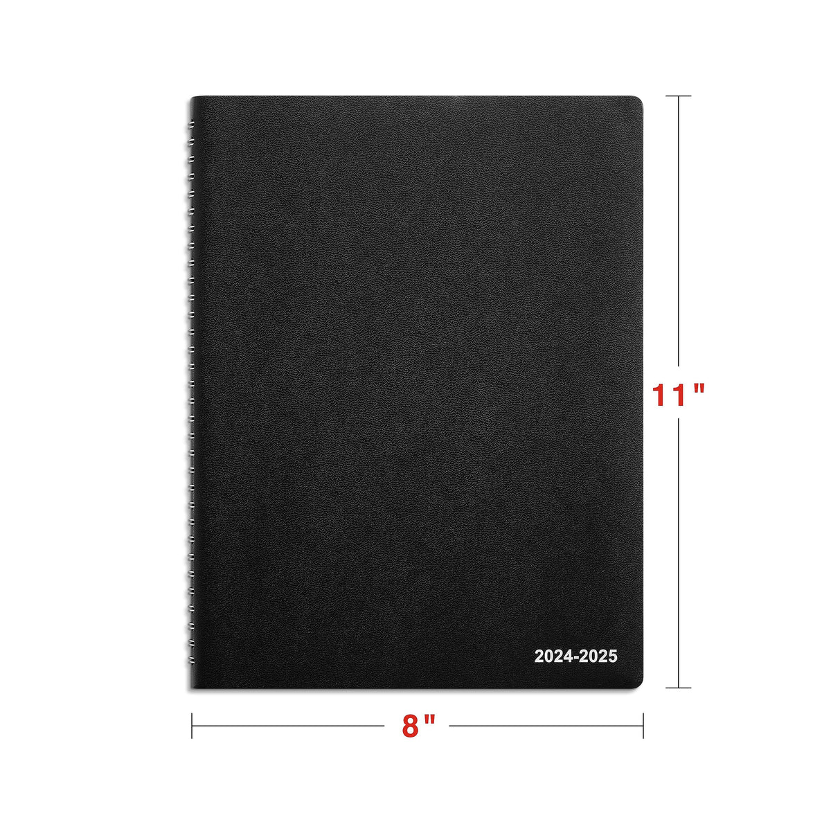 2024-2025 Staples 8" x 11" Academic Weekly & Monthly Appointment Book, Faux Leather Cover, Black