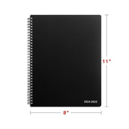 2024-2025 Staples 8" x 11" Academic Weekly & Monthly Appointment Book, Plastic Cover, Black