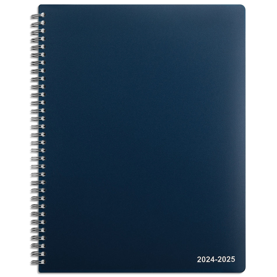 2024-2025 Staples 8" x 11" Academic Weekly & Monthly Appointment Book, Plastic Cover, Navy