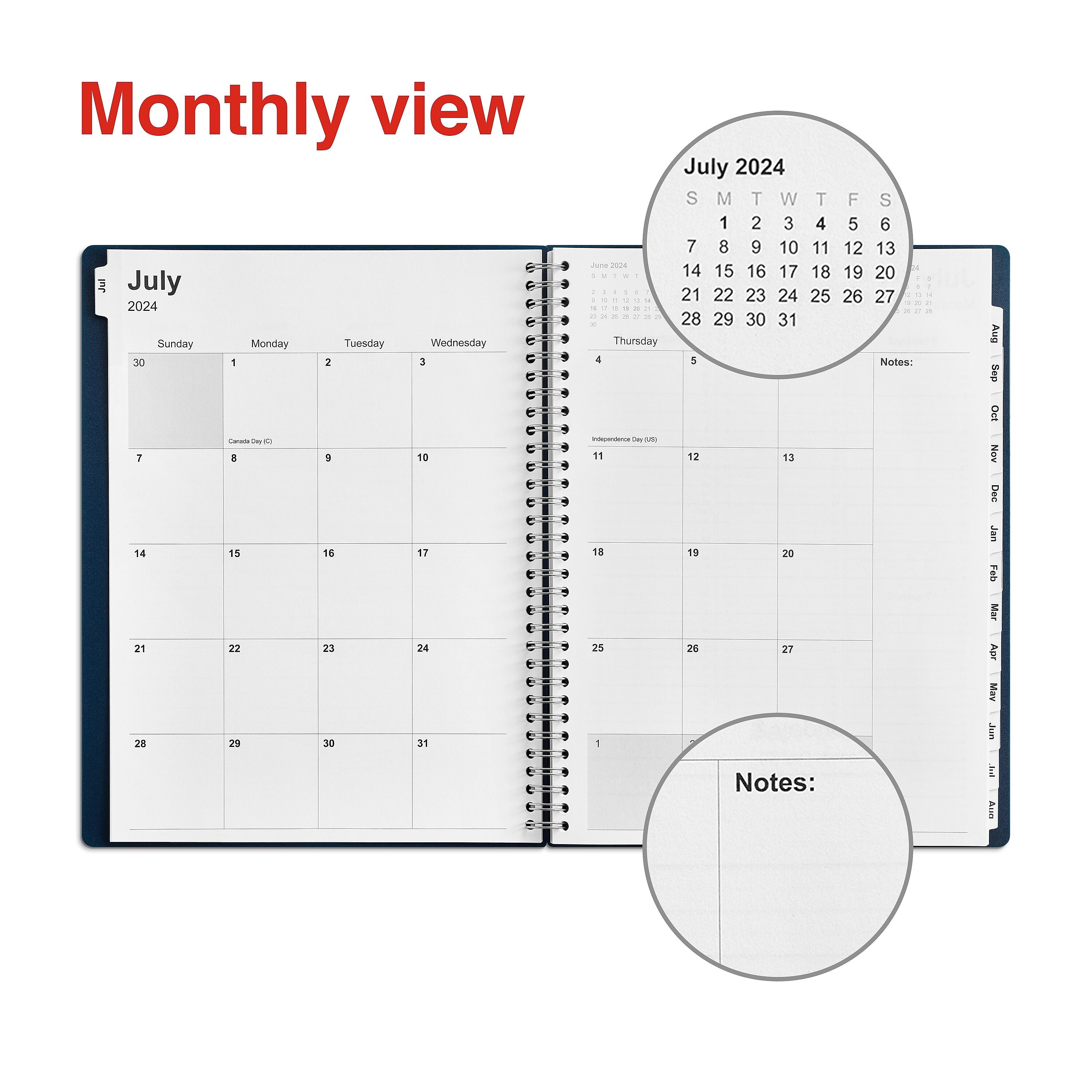 2024-2025 Staples 8" x 11" Academic Weekly & Monthly Appointment Book, Plastic Cover, Navy